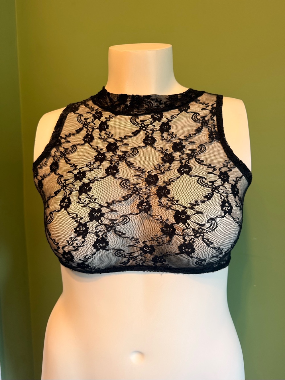 Black Lace High-Neck Bralette - Women Intimates